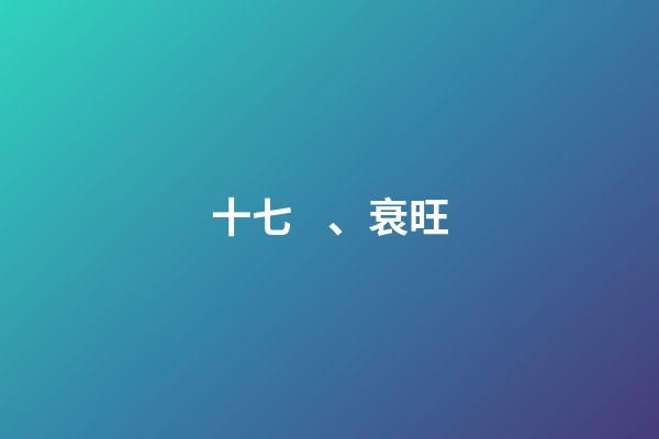十七、衰旺